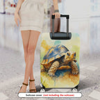 1-Piece Tortoise Watercolor Art Nature Wildlife Colorful  Suitcase Luggage Cover, Stretch Protective Sleeve