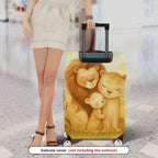 1-Piece Lion Family Animal Abstract Nature Art Pattern  Suitcase Luggage Cover, Stretch Protective Sleeve