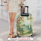 1-Piece Floral Romantic Pastoral Artistic Colorful  Suitcase Luggage Cover, Stretch Protective Sleeve