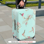 1-Piece Bird Flower Branch Butterfly Pastel Romantic  Suitcase Luggage Cover, Stretch Protective Sleeve