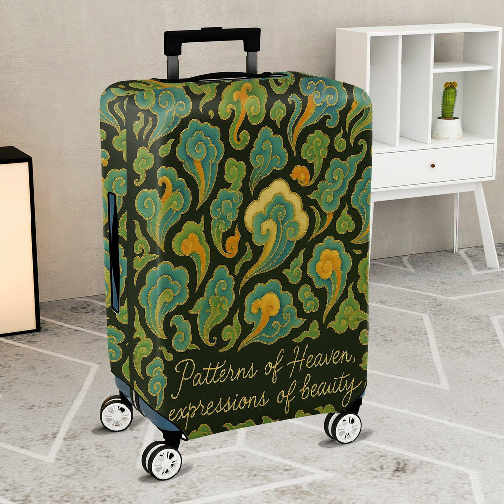 1-Piece Abstract Floral Cloud Retro Ethnic Artistic  Suitcase Luggage Cover, Stretch Protective Sleeve