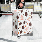 1-Piece Abstract Brown Leaf Pattern  Suitcase Luggage Cover, Stretch Protective Sleeve