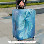 1-Piece Fish Ocean Blue Artistic Watercolor Unique  Suitcase Luggage Cover, Stretch Protective Sleeve