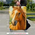 1-Piece Horse Art Nature Scenery Yellow Sky Forest  Suitcase Luggage Cover, Stretch Protective Sleeve