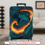 1-Piece Abstract Fiery Volcanic Marble Swirl Pattern  Suitcase Luggage Cover, Stretch Protective Sleeve
