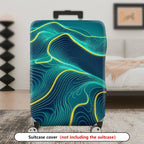 1-Piece Abstract  Line Wave Dynamic Vivid Geometric  Suitcase Luggage Cover, Stretch Protective Sleeve