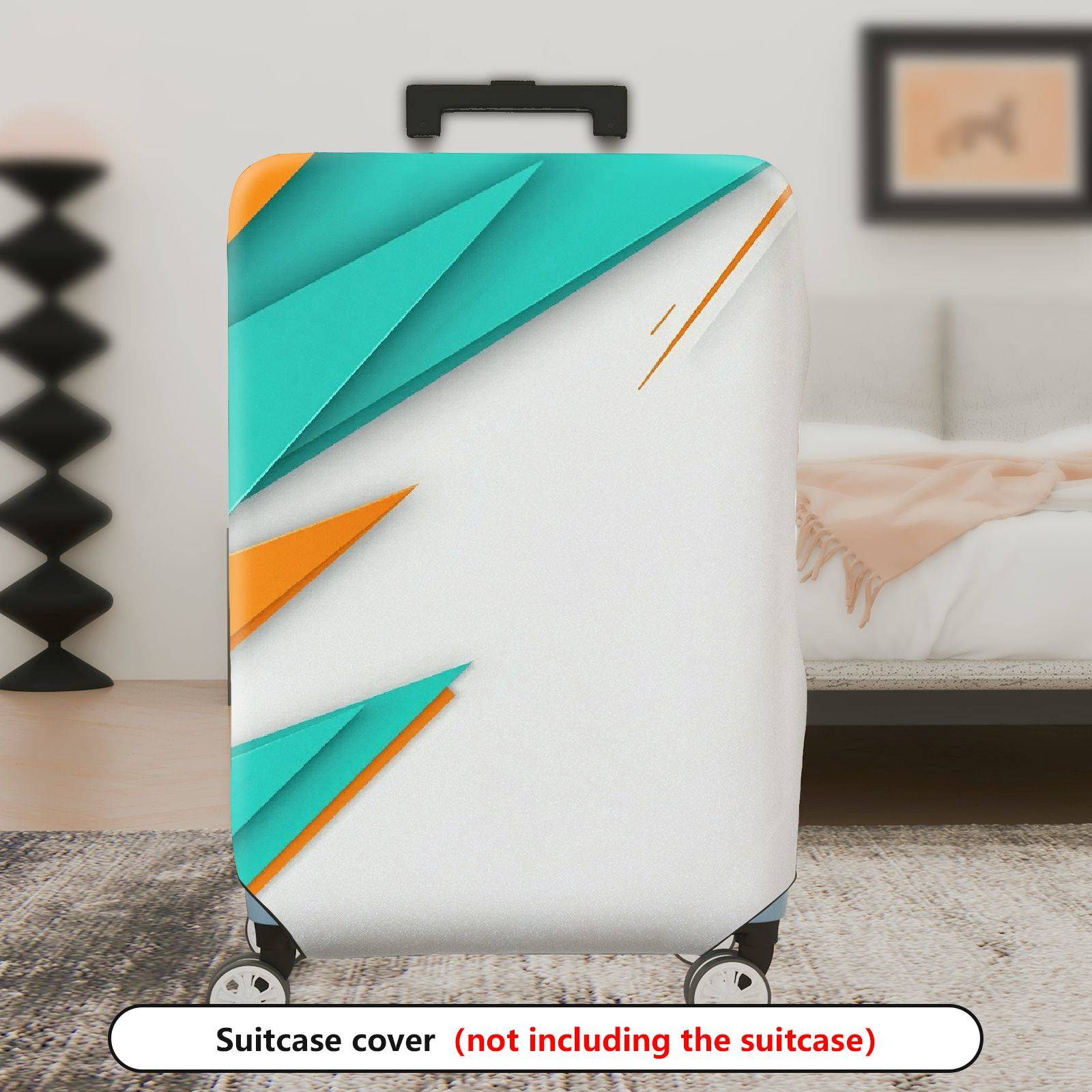 1-Piece Abstract Geometric Modern Colorful Artistic Stylish  Suitcase Luggage Cover, Stretch Protective Sleeve