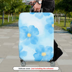1-Piece Floral Blue Yellow Flower Abstract Art Travel  Suitcase Luggage Cover, Stretch Protective Sleeve
