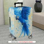 1-Piece Blue Parrot Art Design Colorful Stylish Elegant Vibrant  Suitcase Luggage Cover, Stretch Protective Sleeve