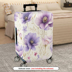 1-Piece Purple Floral Pattern  Stretch Luggage  Suitcase Luggage Cover, Stretch Protective Sleeve