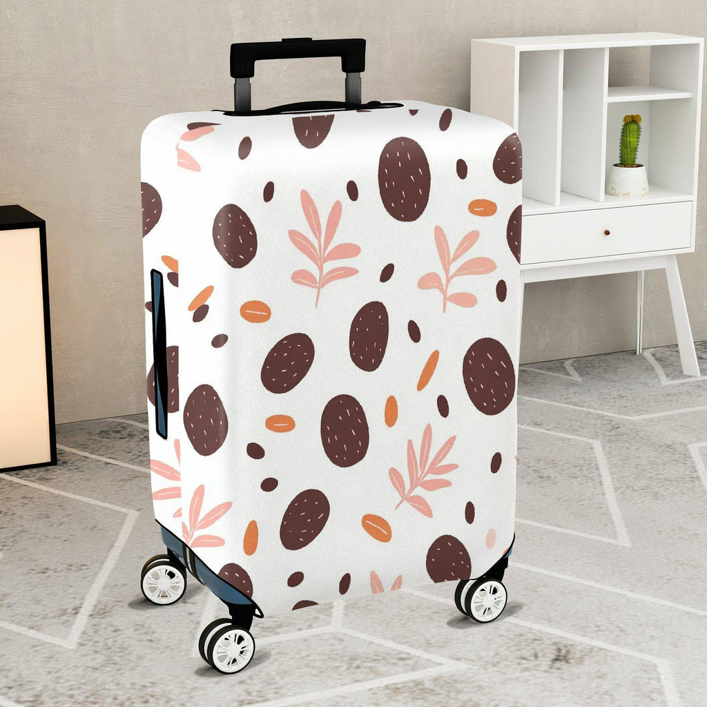 1-Piece Abstract Brown Leaf Pattern  Suitcase Luggage Cover, Stretch Protective Sleeve