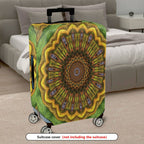 1-Piece Abstract Bohemian Floral Mandala Geometric Vibrant  Suitcase Luggage Cover, Stretch Protective Sleeve