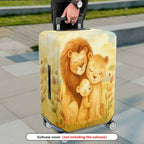 1-Piece Lion Family Animal Abstract Nature Art Pattern  Suitcase Luggage Cover, Stretch Protective Sleeve