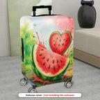 1-Piece Colorful Watermelon Splash Heart Summer Holiday Fruit  Suitcase Luggage Cover, Stretch Protective Sleeve