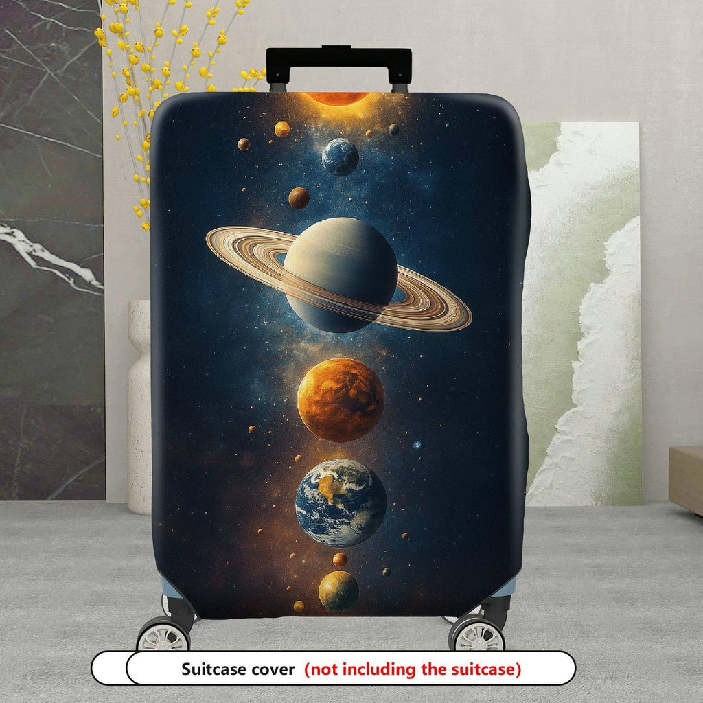 1-Piece Outer Space Planet Universe Galaxy Saturn Earth  Suitcase Luggage Cover, Stretch Protective Sleeve