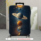 1-Piece Outer Space Planet Universe Galaxy Saturn Earth  Suitcase Luggage Cover, Stretch Protective Sleeve