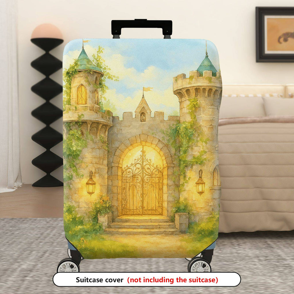 1-Piece Castle Vintage Artistic Fantasy Fairytale Scenic  Suitcase Luggage Cover, Stretch Protective Sleeve