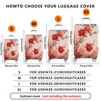 1-Piece Floral Peony Rose Pattern Luggage  Suitcase Luggage Cover, Stretch Protective Sleeve