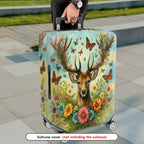 1-Piece Deer Flower Butterfly Forest Nature Colorful  Suitcase Luggage Cover, Stretch Protective Sleeve