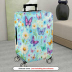 1-Piece Butterfly Flower Nature Dream Pastel  Suitcase Luggage Cover, Stretch Protective Sleeve
