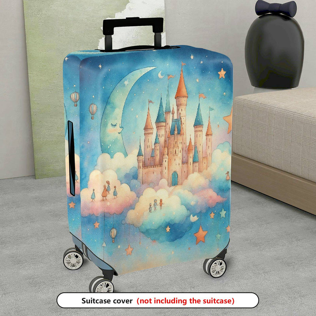 1-Piece Castle Moon Sky Star Cloud  Suitcase Luggage Cover, Stretch Protective Sleeve