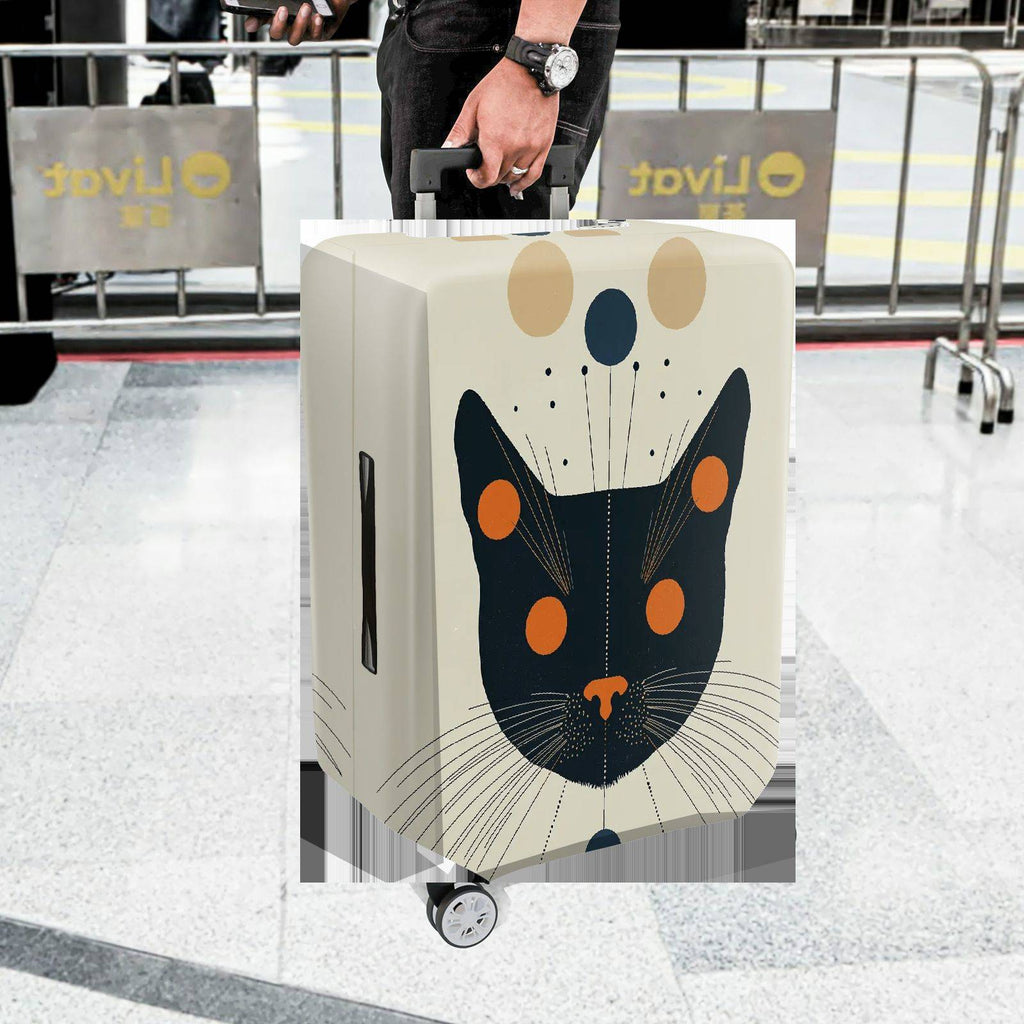 1-Piece Abstract Artistic Cat Pattern Colorful Travel Style Creative Modern  Suitcase Luggage Cover, Stretch Protective Sleeve