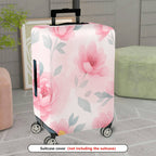 1-Piece Pink Flower Leaf Blossom Pastel Romantic  Suitcase Luggage Cover, Stretch Protective Sleeve
