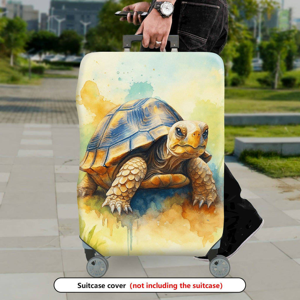 1-Piece Tortoise Watercolor Art Nature Wildlife Colorful  Suitcase Luggage Cover, Stretch Protective Sleeve