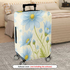1-Piece Blue Flower Floral Nature Pattern Travel  Suitcase Luggage Cover, Stretch Protective Sleeve