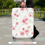 1-Piece Floral Pattern Pink Flower Nature Leaf Botanical Art  Suitcase Luggage Cover, Stretch Protective Sleeve