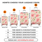 1-Piece Floral Pink Green Butterfly Leaf Flower  Suitcase Luggage Cover, Stretch Protective Sleeve