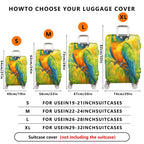 1-Piece Vibrant Parrot Nature Colorful Art Tropical Floral  Suitcase Luggage Cover, Stretch Protective Sleeve