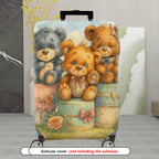 1-Piece Cute  Animal Teddy Bear Flower Bow  Suitcase Luggage Cover, Stretch Protective Sleeve
