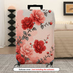 1-Piece Floral Peony Rose Pattern Luggage  Suitcase Luggage Cover, Stretch Protective Sleeve