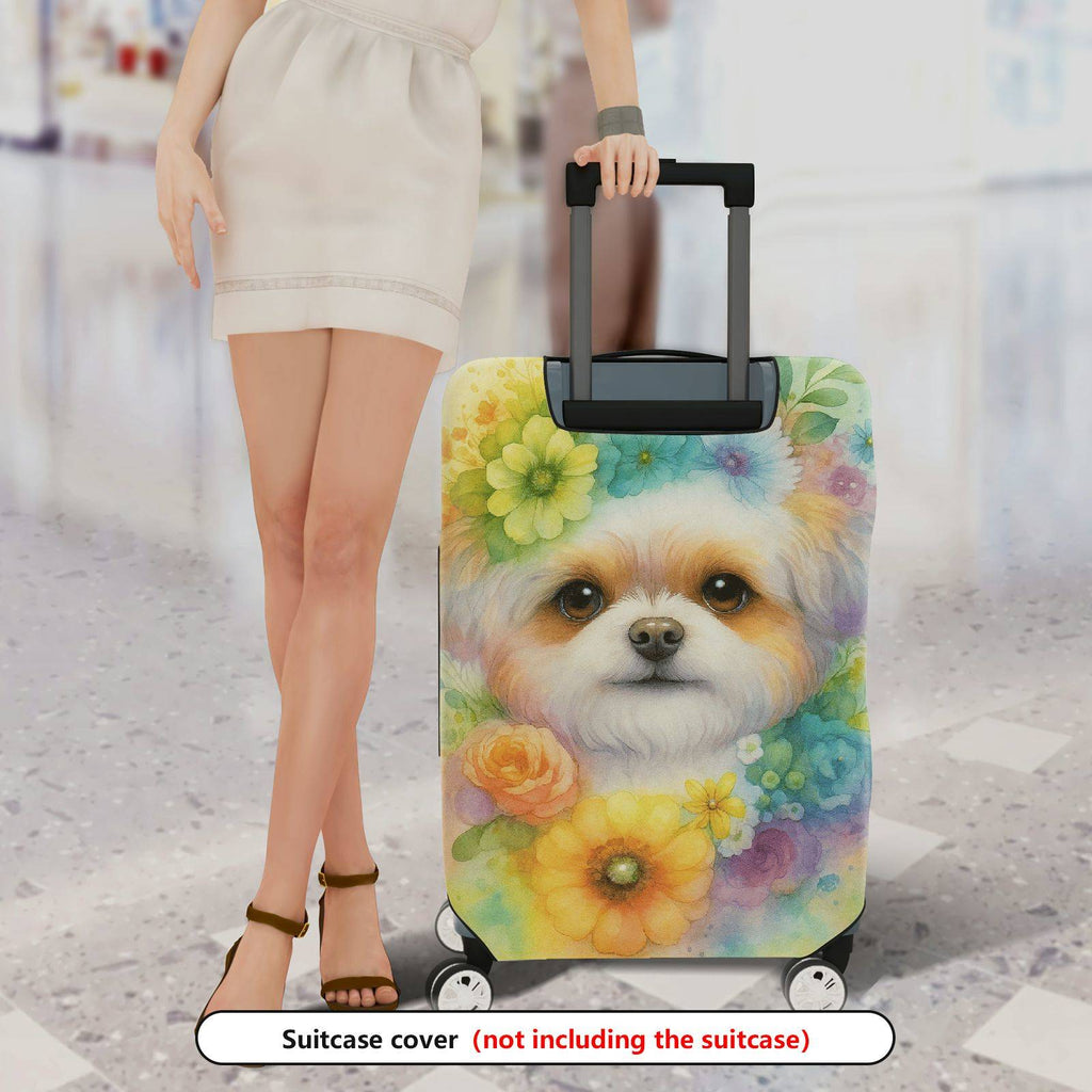 1-Piece Colorful Floral Artistic Vibrant Blooming Elegant  Suitcase Luggage Cover, Stretch Protective Sleeve