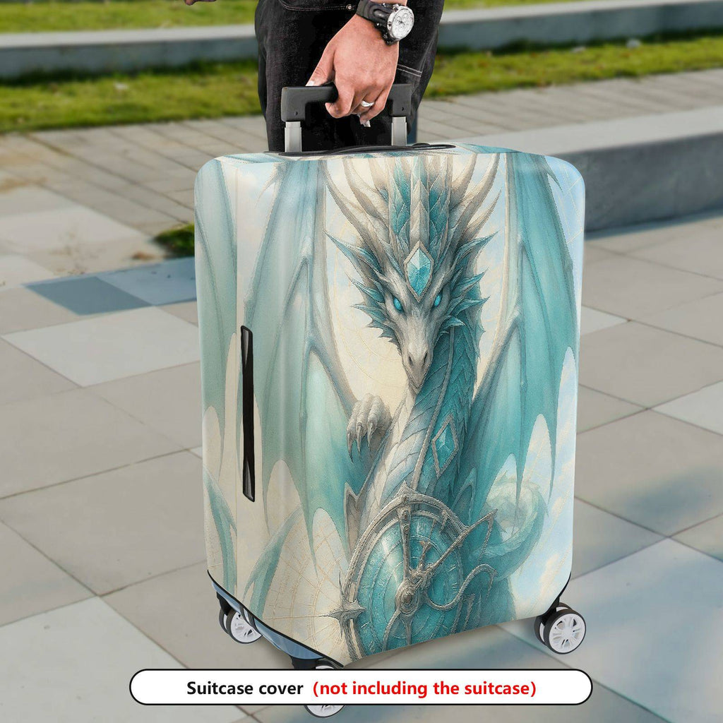 1-Piece Blue Fantasy Dragon Artwork Protective  Suitcase Luggage Cover, Stretch Protective Sleeve