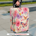1-Piece Floral Butterfly Pink Abstract Garden Artistic Whimsical  Suitcase Luggage Cover, Stretch Protective Sleeve