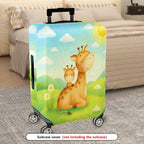 1-Piece Giraffe Grassland Sunshine Flower  Suitcase Luggage Cover, Stretch Protective Sleeve