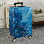 1-Piece Abstract Blue Artistic Bubble Surreal Dreamy  Suitcase Luggage Cover, Stretch Protective Sleeve