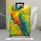 1-Piece Vibrant Parrot Nature Colorful Art Tropical Floral  Suitcase Luggage Cover, Stretch Protective Sleeve