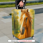 1-Piece Horse Art Nature Scenery Yellow Sky Forest  Suitcase Luggage Cover, Stretch Protective Sleeve