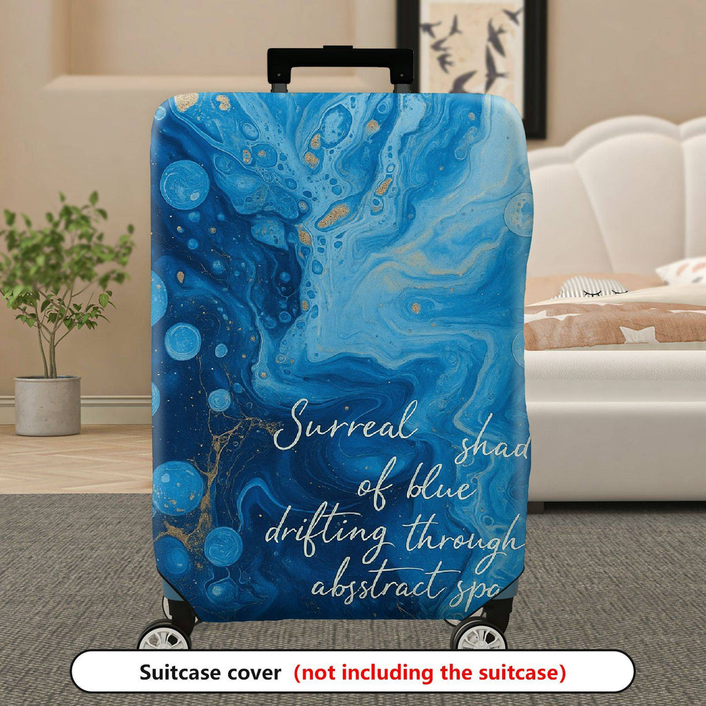1-Piece Abstract Blue Artistic Bubble Surreal Dreamy  Suitcase Luggage Cover, Stretch Protective Sleeve
