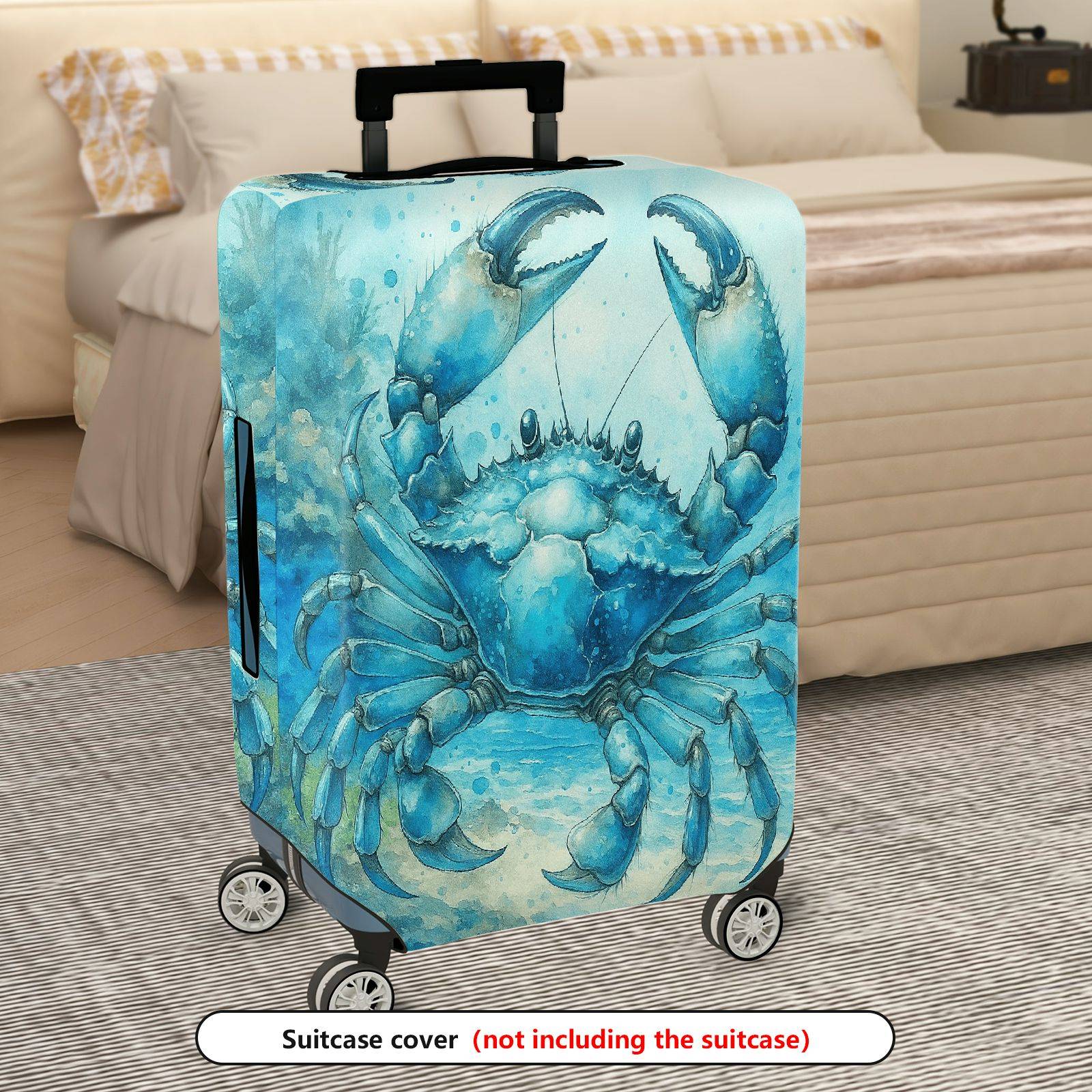 1-Piece Crab Ocean Artistic Graphic Stylish  Suitcase Luggage Cover, Stretch Protective Sleeve