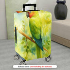 1-Piece Green Parrot Forest Watercolor Artistic Colorful  Suitcase Luggage Cover, Stretch Protective Sleeve