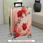 1-Piece Floral Peony Rose Pattern Luggage  Suitcase Luggage Cover, Stretch Protective Sleeve