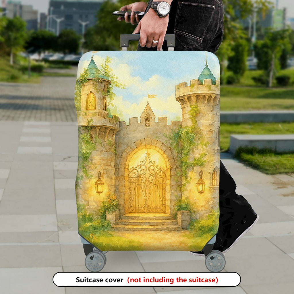 1-Piece Castle Vintage Artistic Fantasy Fairytale Scenic  Suitcase Luggage Cover, Stretch Protective Sleeve