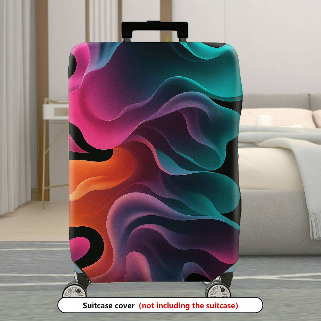 1-Piece Abstract Colorful Fluid Wave Pattern  Suitcase Luggage Cover, Stretch Protective Sleeve