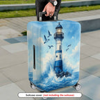 1-Piece Lighthouse Seascape Waves Birds Ocean Nautical  Suitcase Luggage Cover, Stretch Protective Sleeve