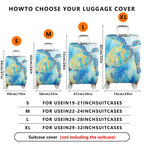 1-Piece Ocean Turtle Coral Reef Abstract Art Sea Life Theme  Suitcase Luggage Cover, Stretch Protective Sleeve