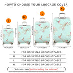 1-Piece Bird Flower Branch Butterfly Pastel Romantic  Suitcase Luggage Cover, Stretch Protective Sleeve